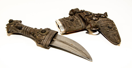 Old Omani knife on white
