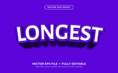 3d Longest Editable Vector Text Effect