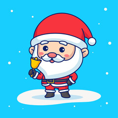 Chibi Santa Claus vector cartoon illustration