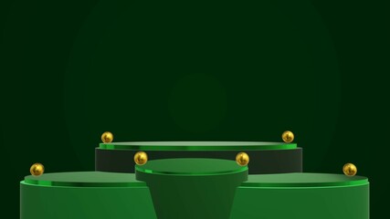 Green Podium Stage Background For Product Showcase Display 3d Illustration