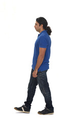 Naklejka premium man walking on white background
