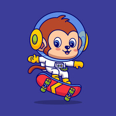 Monkey Astronaut Skateboard