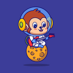 Monkey Astronaut Playing Guitar