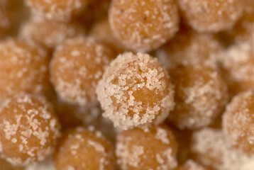 close up of sugar-coated sweets