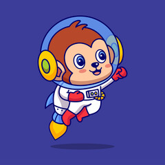 Monkey Astronaut Flying