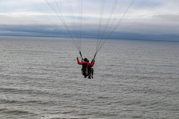 paraglider over the sea