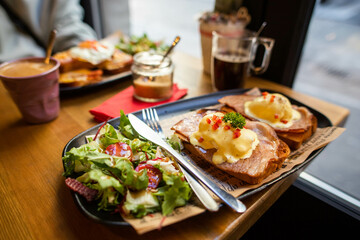 delicious breakfast, egg on toast