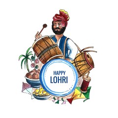 Happy lohri holiday background for punjabi festival