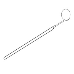 Freehand sketchy line art of dental instrument silhouette. Medical instruments. Isolated vector illustration.