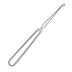 Freehand sketchy line art of dental instrument silhouette. Medical instruments. Isolated vector illustration.