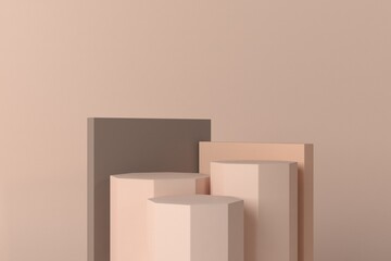 Abstract  background mock up,  with podium geometry shape minimalist for podium,modern stage, display or showcase, 3d rendering.	