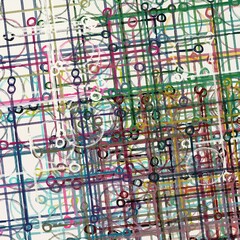 Fototapeta premium Minimalism and simplicity. Dynamic pattern. Rectangles. Vivid colors. Handmade sketch. Modern, artistic background. Layered painting. Pastel tones. 2d illustration. Tiny shapes. 
