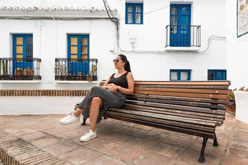 woman sitting on a bench