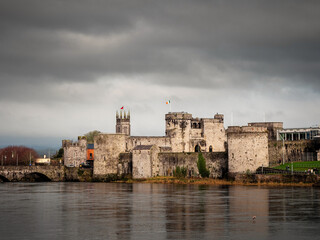 King Jonh's castle on River Shannon, Limerick city, Ireland. Popular museum and landmark. Fine...