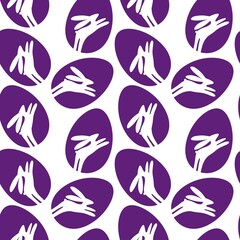 Easter bunnies and eggs seamless pattern for wallpaper and fabrics and textiles and gifts and cards and linens and kids 