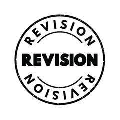 Revision text stamp, education concept background