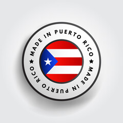 Made in Puerto Rico text emblem badge, concept background