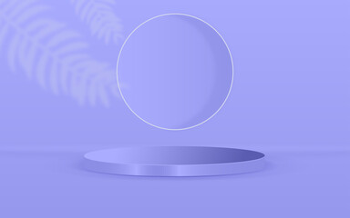 Purple leaf 3D podium product display premium free