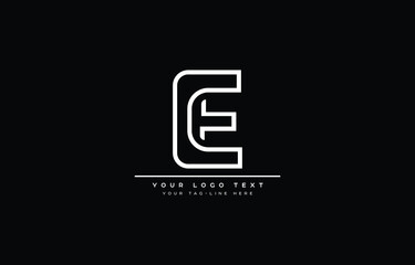Initial ET letter logo design with black background
