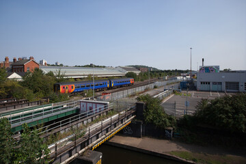 Fototapeta na wymiar Views of the railway lines at London Road in Nottingham in the UK