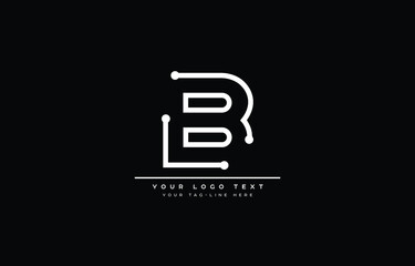 Initial B letter logo design with black background