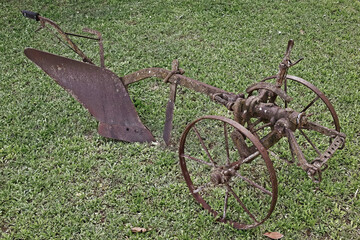 vintage metallic plow