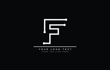 Initial F letter logo design with black background