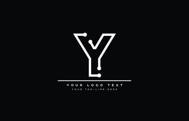 Initial Y letter logo design with black background
