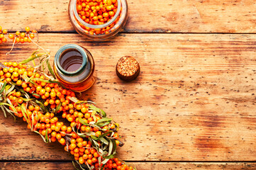 Sea buckthorn in herbal medicine,space for text