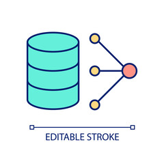 Datacenter RGB color icon. Data compression for cloud storage. Software development for server. Isolated vector illustration. Simple filled line drawing. Editable stroke. Arial font used