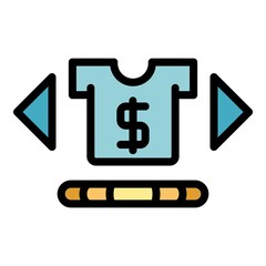 Webshop icon. Outline webshop vector icon color flat isolated