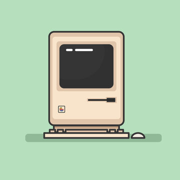 Macintosh Flat Design Vector Illustration 