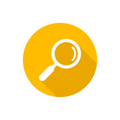Search flat icon with shadow