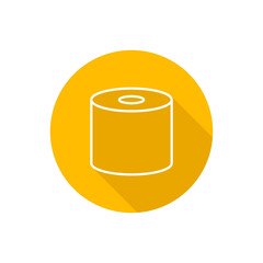 Toilet paper roll flat icon with shadow