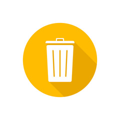 Trash flat icon with shadow