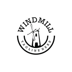 Windmill Logo Design Concept Vector Isolated in White Background