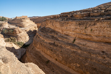 Obraz na płótnie Canvas View of Mides Canyon -in western Tunisia close to Sahara - Tunisia 