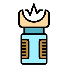 Taser icon. Outline taser vector icon color flat isolated