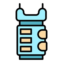 Taser guard icon. Outline taser guard vector icon color flat isolated