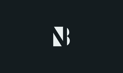 Initial letter BN uppercase modern logo design template elements. Vector