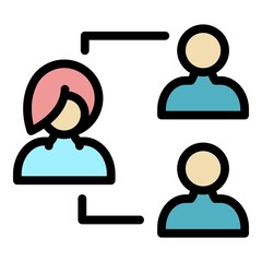 Online class icon. Outline online class vector icon color flat isolated