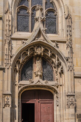 Gothic-style parish church of Saint-Aspais (Eglise Saint-Aspais) in Melun, built at beginning of XVI century. Melun, Seine-et-Marne department, Ile-de-France region, France.