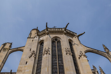 Gothic-style parish church of Saint-Aspais (Eglise Saint-Aspais) in Melun, built at beginning of...