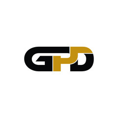 GPD letter monogram logo design vector