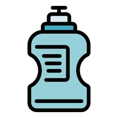 Sport bottle icon. Outline sport bottle vector icon color flat isolated