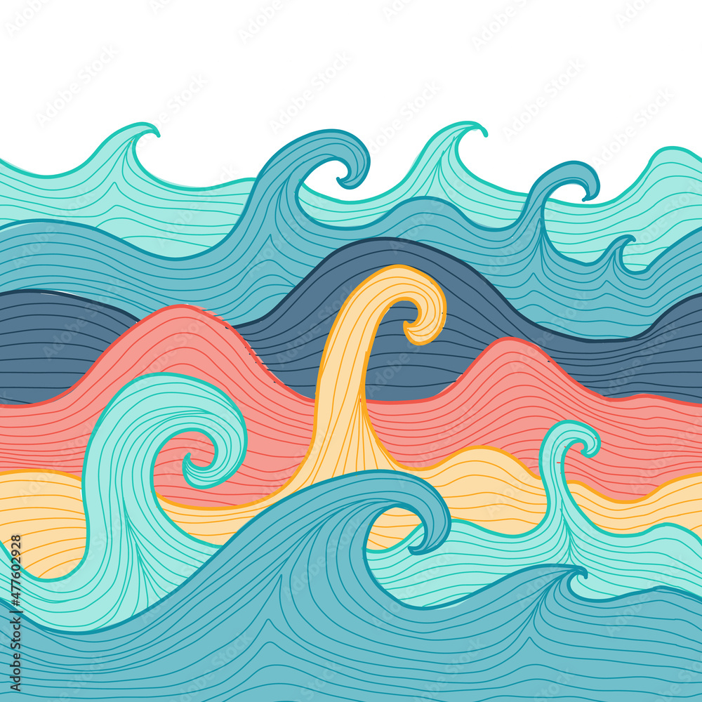 Aufkleber abstract sea background. seamless pattern for your design