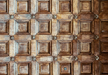 Obraz premium Vintage carved brown wood background 