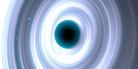 Black hole in deep space. Astronomical massive object. Hot plasma ring and event horizon. Plasma accretion disk.