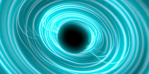 Black hole in deep space. Astronomical massive object. Hot plasma ring and event horizon. Plasma accretion disk.