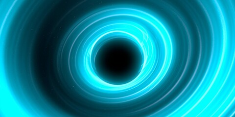 Black hole in deep space. Astronomical massive object. Hot plasma ring and event horizon. Plasma accretion disk.